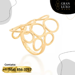 Anel Ouro 18k Círculos 10 mandamentos