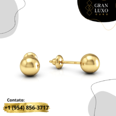 Par de Brinco Bolinha Ouro 18K