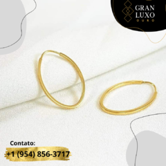Par De Brincos Ouro 18k Argola Médio
