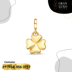 Pingente Trevo Cheio Ouro 18k