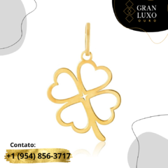 Pingente Trevo Vazado P Ouro 18k
