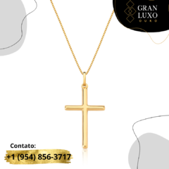Pingente de Ouro 18K Cruz Palito Polida