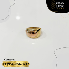 Anel Ouro Bauleado Liso Vintage Ouro 18k