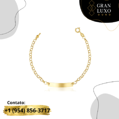 Pulseira de Ouro Plaquinha para gravação