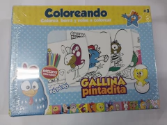 juego pinta y borra gallina pintadita