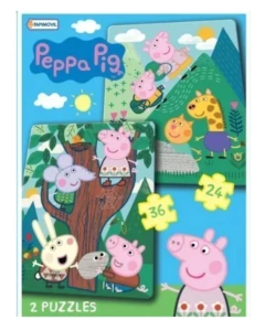 rompecabezas 24 y 36 piezas peppa pig - comprar online