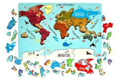 Rompecabezas mapa mundi de madera