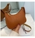 Bolsas de moda feminina retrô cor sólida couro pu ombro axilas bolsa casual ho - Rosa Chic
