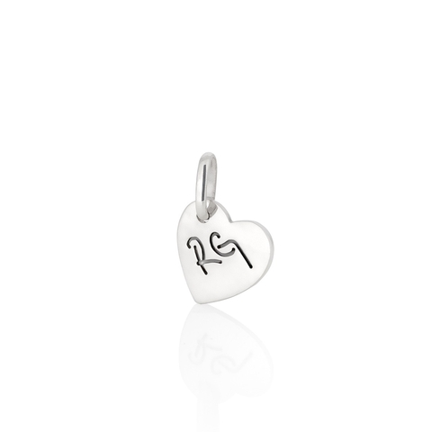 Medalha Heart Manuscrita personalizável em prata