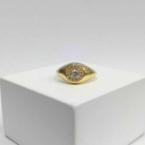 Anel Sinete Violet com safiras em ouro 18k