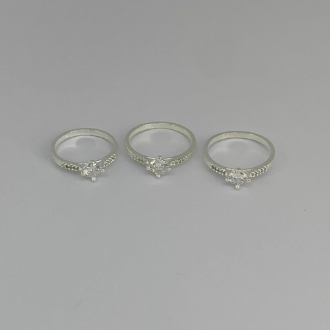 Anel Solitário Cravejado 6mm