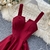 Imagem do Fmfssom 2022 verão com decote em v sexy aberto para trás vestido feminino verm