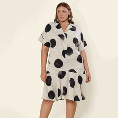 VESTIDO MIDI ESTAMPADO POA MANGA CURTA