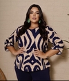 BLUSA MANGA 3/4 COM BARRA EM GALAO