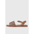 Sandalia Feminina Rasteira Flat Moleca Cabedal Napa Brilho