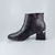 Bota Cano Curto Salto Bloco Com Detalhes Dourado