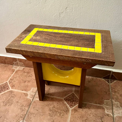 Banco/banqueta com Mosaicos Cobogó Amarelo - Joe Romio Mosaicos