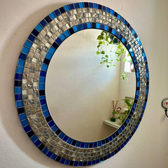 Espelho Azul&Prata em mosaicos - comprar online