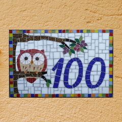 Número de mosaico Coruja - Retangular