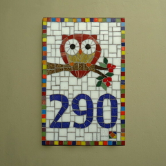 Número de mosaico Coruja - Vertical