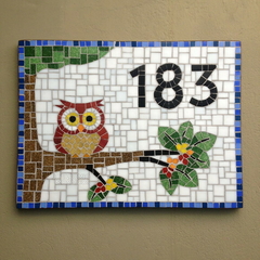 Número de Casa em Mosaicos - Coruja - Original