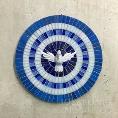Quadro Divino em mosaicos - Azuis