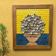Quadro "Amor Perfeito" em mosaicos - Amarelo