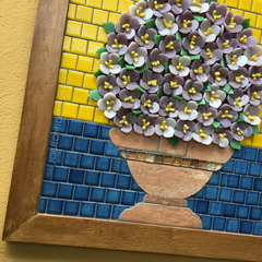Quadro "Amor Perfeito" em mosaicos - Amarelo - comprar online