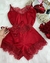 Baby doll encanto com calcinha vermelho liso