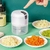 Mini processador elétrico de alimentos portátil com 3 lâminas de aço inox