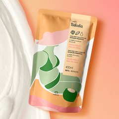 Refil Creme Sorbet Desodorante Nutritivo Para o Corpo Tododia Manga Rosa e Água De Coco 400 ml