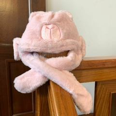 [G6][Gorro+Bufanda Niños] Levanta Orejas de Capibara Rosa - comprar online