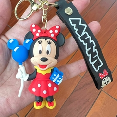 Llavero de Goma de Minnie - Minnie con Globo y Regalo