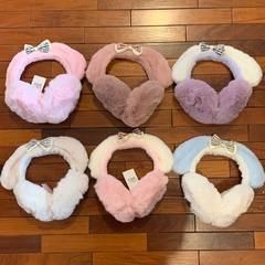 ［O3][Orejeras para Frío Rebatibles] Lisa con Moño Peluche -6 Colores para Elegir en internet