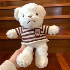 Peluche de Oso - Oso Blanco con Ropa Marrón Rallado -28cm- - comprar online