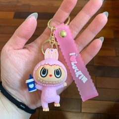 Llavero de Goma de Labubu -Rosa Con Bebida - comprar online
