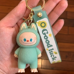Llavero de Goma de Labubu -Verde Agua Parado Tira Good Luck - comprar online