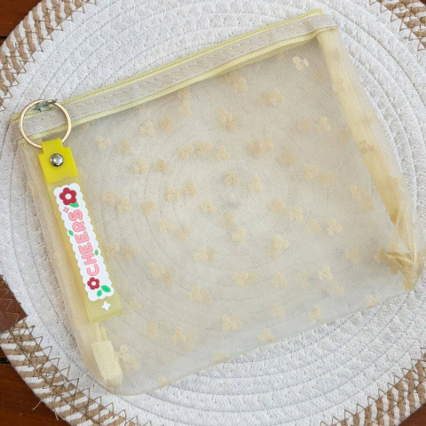 Neceser Portacosmeticos Transparente- Cereza Amarillo