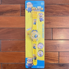 [E]Reloj Digital Infantil MINIONS Con Tapa Giratoria y Luces
