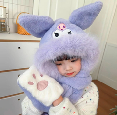 [G3][Gorro+Bufanda+Manoplas Niños] Kuromi - tienda online
