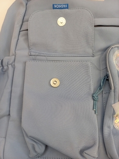 Mochila con Oso de Lentejuela - Celeste en internet
