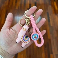 Llavero de Goma de Llama - Rosa