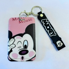 -*Portasube con Tira de Mickey Mouse - Fondo Rosa