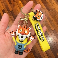 **Llavero de Goma de Minions - Bajo Con Disfraz de Tigre