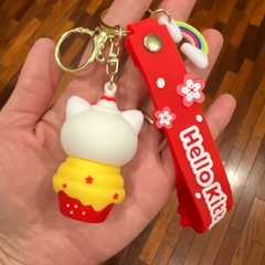 Llavero de Goma Hello Kitty - Sobre Cupcake Amarillo y Rojo - comprar online