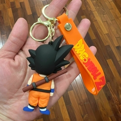 Llavero de Goma de Dragon Ball - Goku Naranja con Baston - comprar online