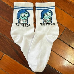 Medias 3/4 de Intensamente Para Niños - Tristeza Blanco