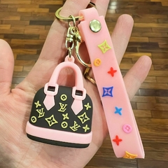 Llavero de Goma de a Carterita LV Rosa
