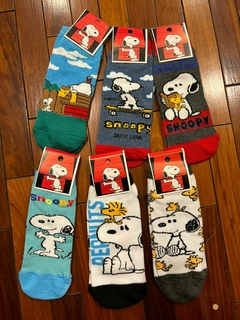 Medias Soquete para Adulto - Snoopy - 3 Pares al Azar