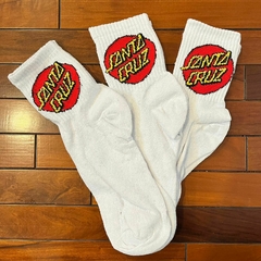Medias 3/4 Para Hombres Doble Hilado - Santa Cruz Blancas Pack de 3